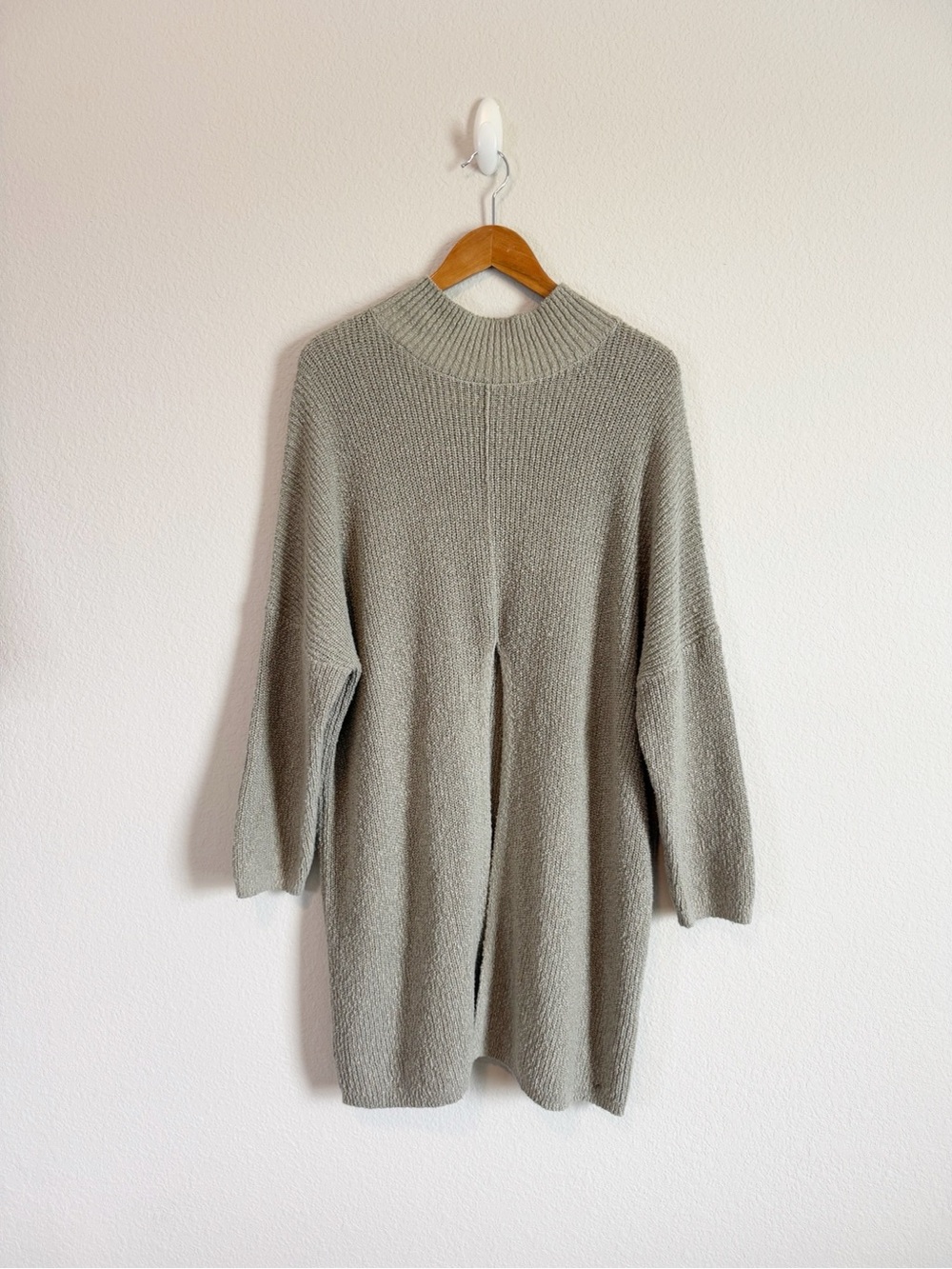 Free People Beach Blarney Stone Coco Oversized Slit Front Tunic Sweater Size M